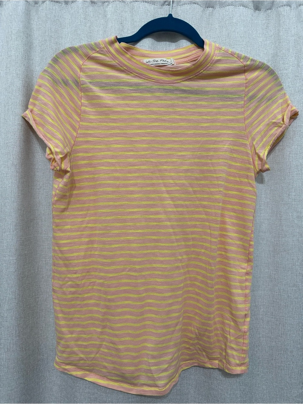 Free people size large striped t shirt in summer rose